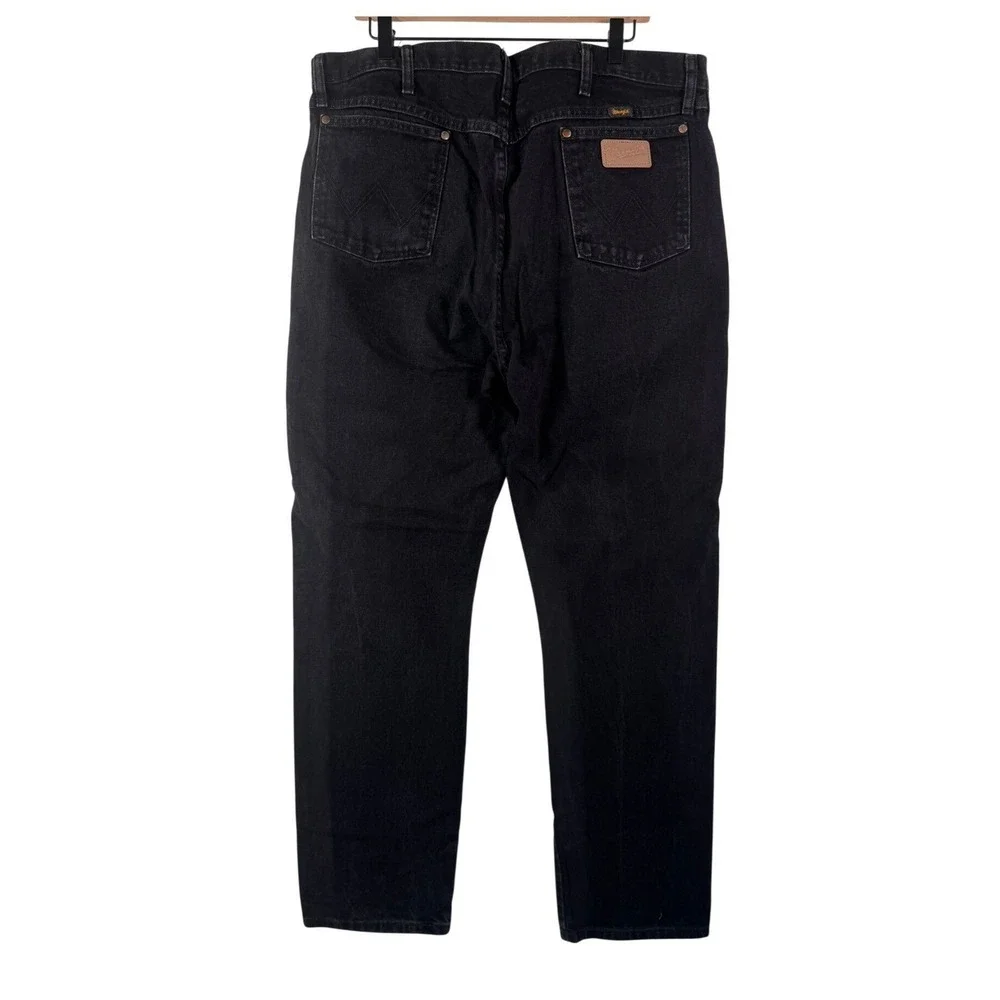 Wrangler 1013MWZWK Mens Black Denim Straight Leg Jeans 40x34 100 